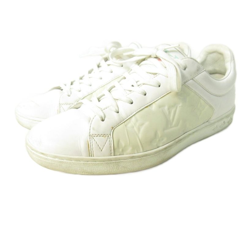 Louis Vuitton Luxembourg Monogram Sneakers Leather Low Cut White Ms1200 5.5 — view 2