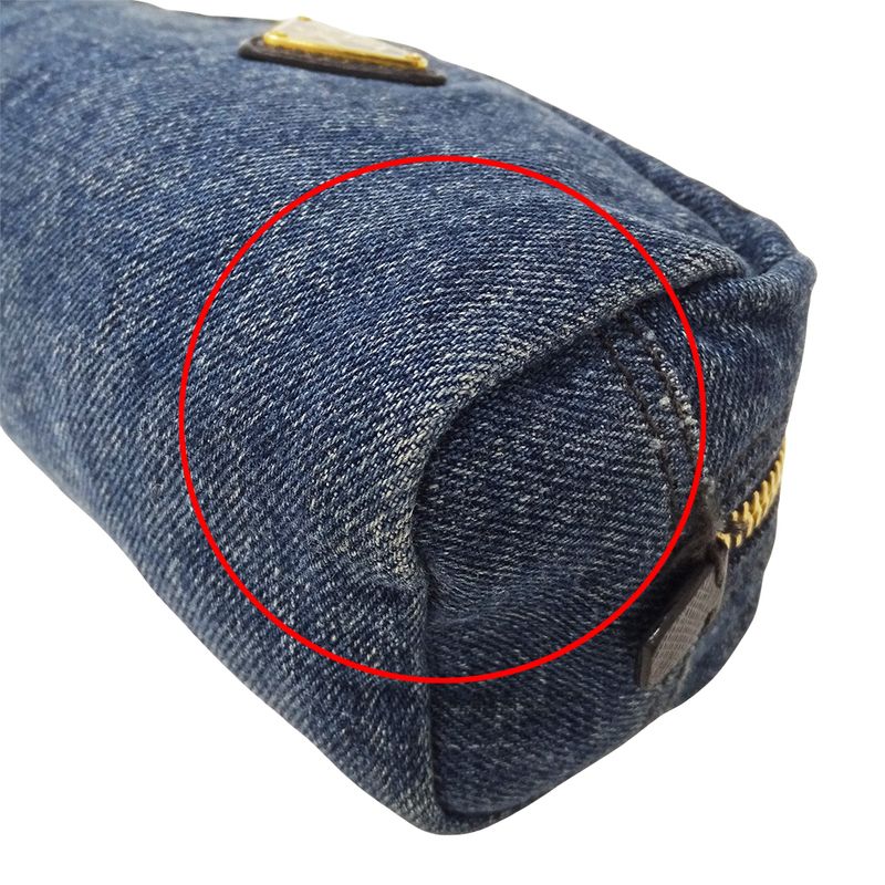 Prada Pouch Denim Blue Navy Logo Mini Small — view 8