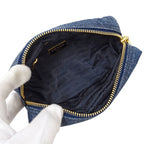Prada Pouch Denim Blue Navy Logo Mini Small — view 6
