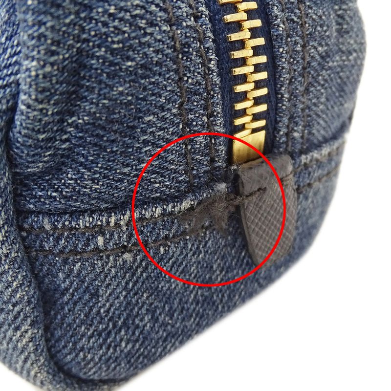 Prada Pouch Denim Blue Navy Logo Mini Small — view 9