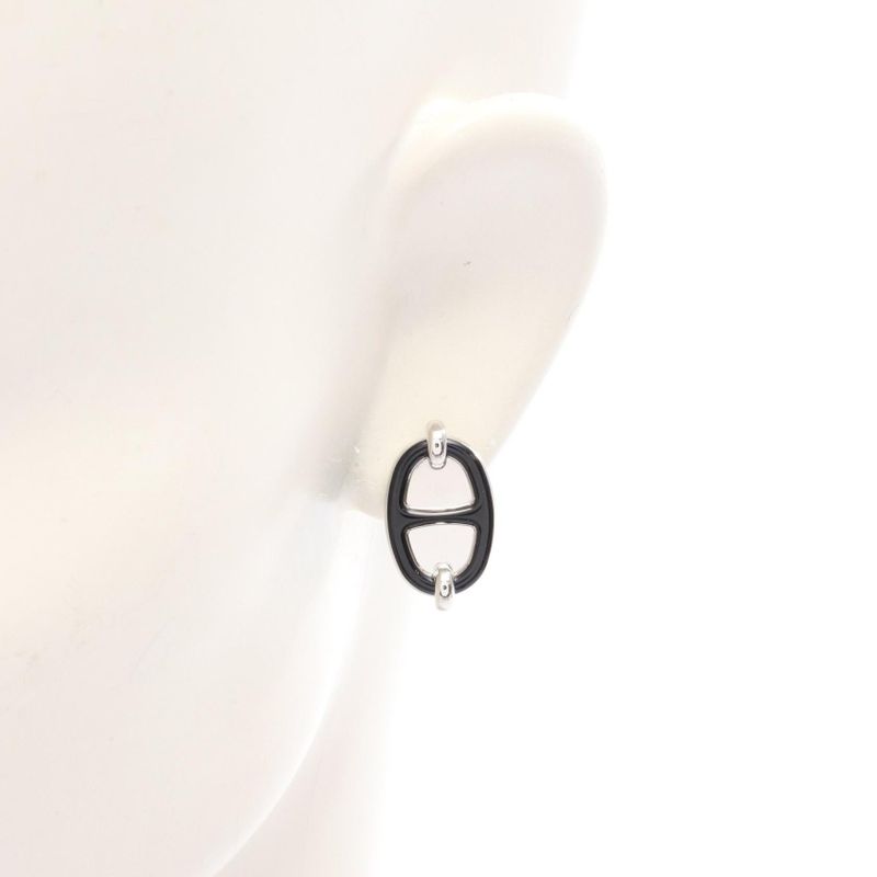 Hermes Earrings Mini Maillon Stainless Steel — view 5