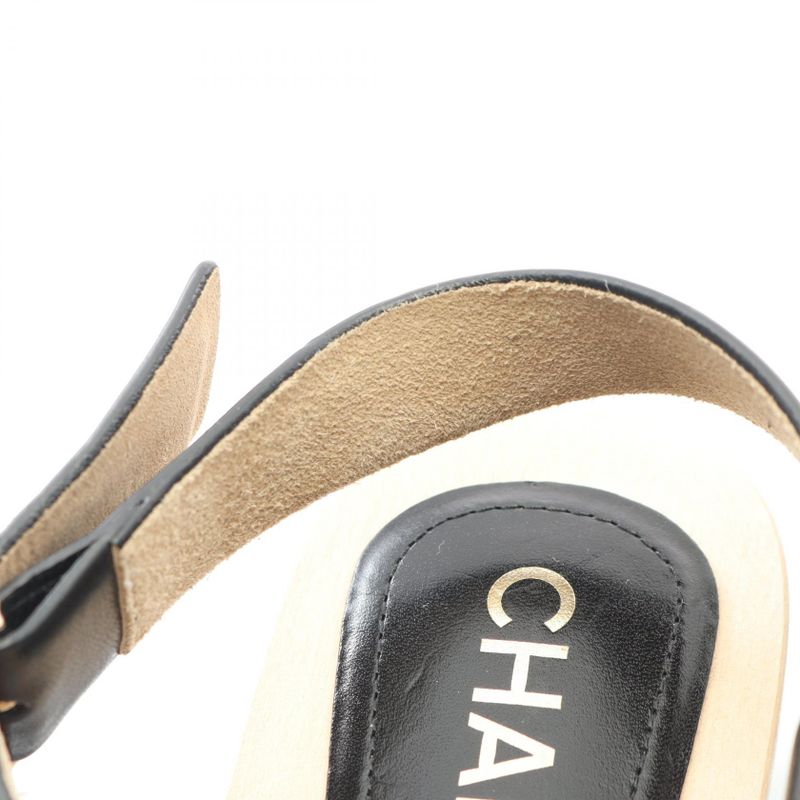 Chanel Sandals Coco Mark Leather — view 8