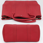 Hermes Garden Party PM Handbag Red Silver Hardware Negonda T Stamp — view 4