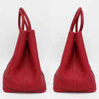 Hermes Garden Party PM Handbag Red Silver Hardware Negonda T Stamp — view 5