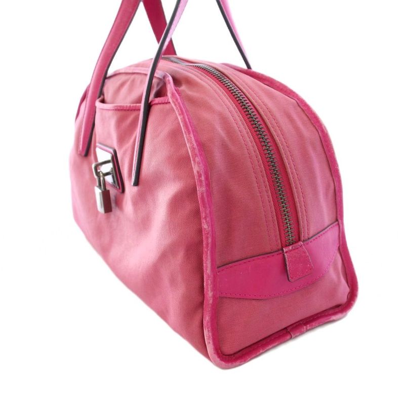 Loewe Handbag Nylon Leather Padlock Key Pink BB OH — view 3