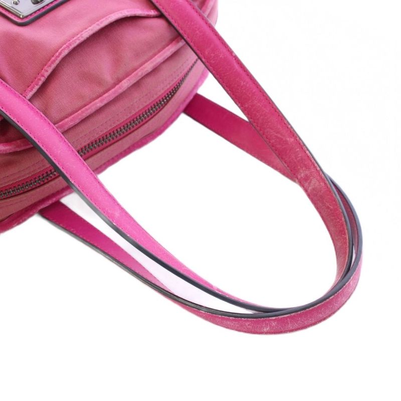 Loewe Handbag Nylon Leather Padlock Key Pink BB OH — view 7