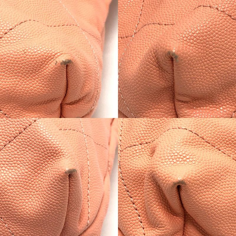 Chanel Shoulder Bag 22 Small As3260 Caviar Leather Coral Pink — view 8