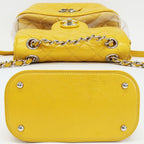 Chanel Backpack Rucksack Sac Chain Shoulder Yellow Silver Hardware — view 4