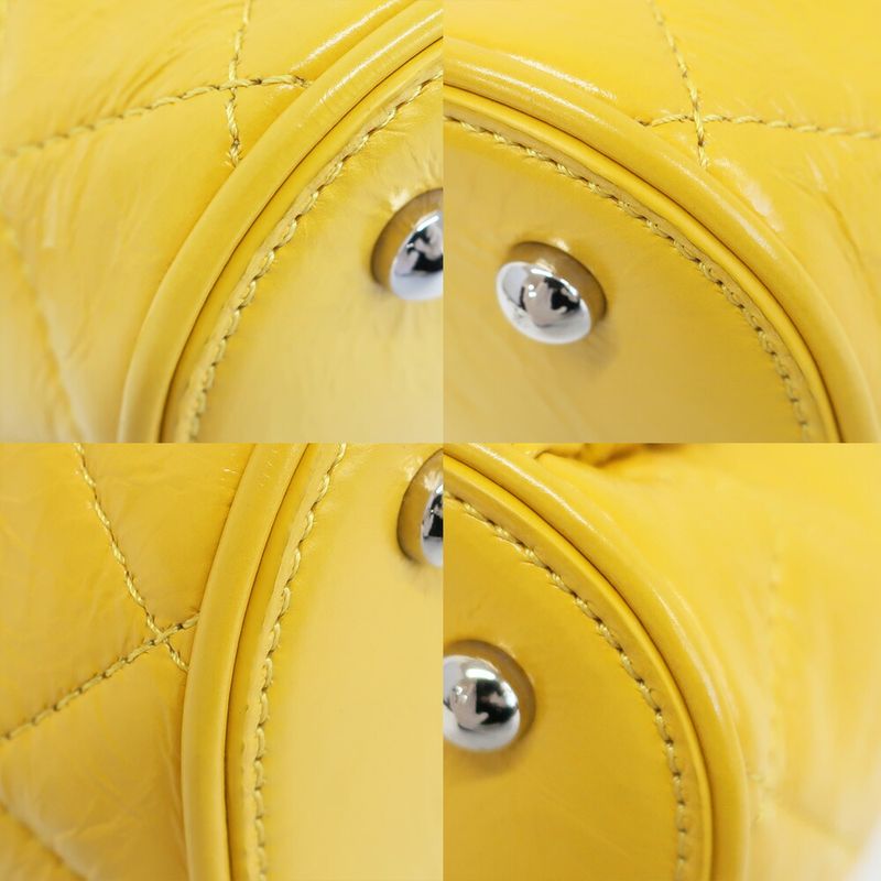 Chanel Backpack Rucksack Sac Chain Shoulder Yellow Silver Hardware — view 6
