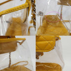 Chanel Backpack Rucksack Sac Chain Shoulder Yellow Silver Hardware — view 9