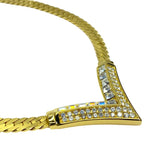 Christian Dior Vintage V-shaped Necklace Choker Accessory Rhinestone — view 6
