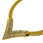 Christian Dior Vintage V-shaped Necklace Choker Accessory Rhinestone — view 5