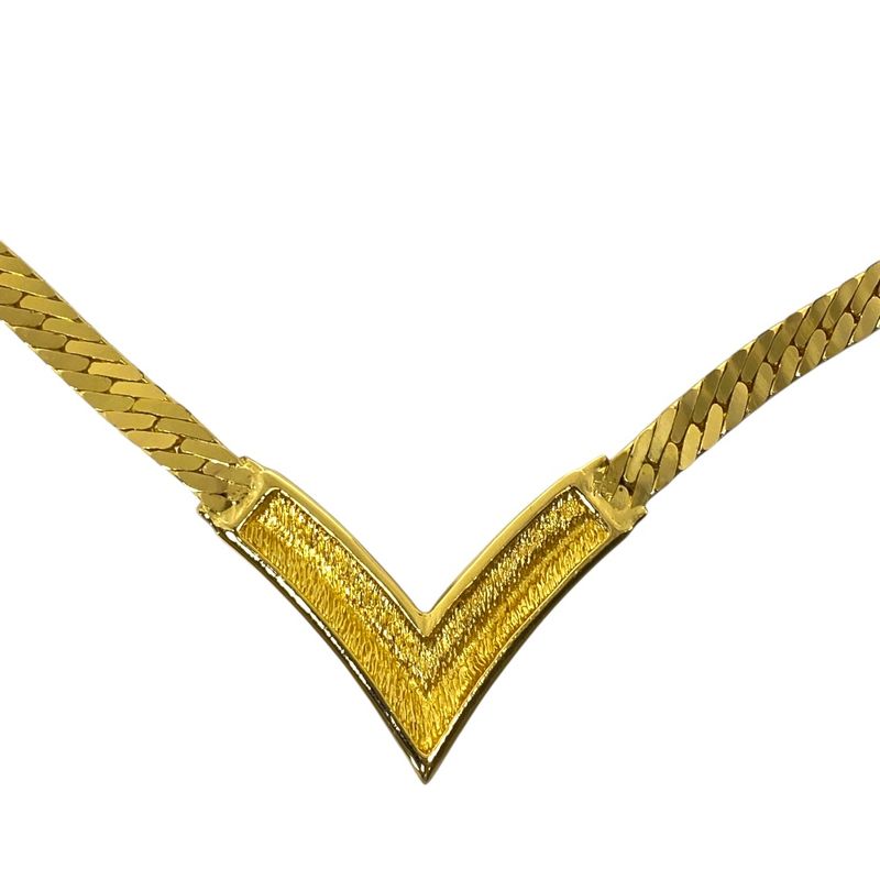 Christian Dior Vintage V-shaped Necklace Choker Accessory Rhinestone — view 4