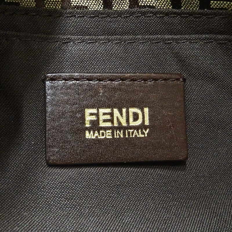 Fendi Bag Handbag Zucchino Canvas Brown Mini Micro Small — view 7