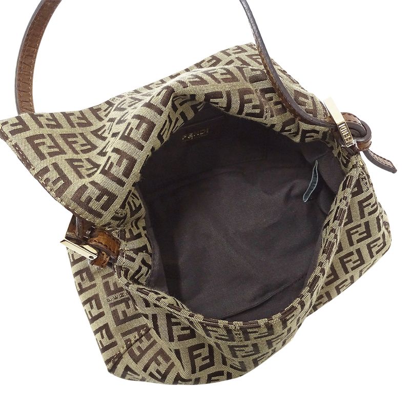 Fendi Bag Handbag Zucchino Canvas Brown Mini Micro Small — view 6