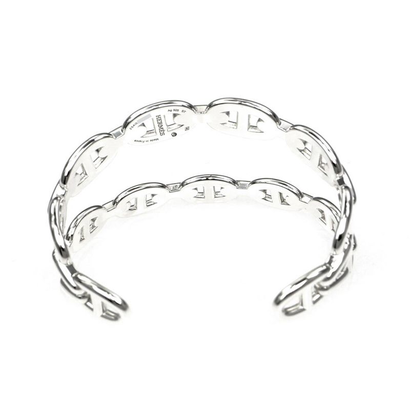 Hermes Chaine D'ancre Double Bracelet ST AG 925 Silver Accessories — view 3