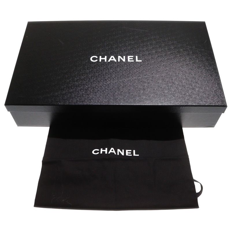 Chanel Coco Mark Side Zip All Leather Long Boots Black — view 6
