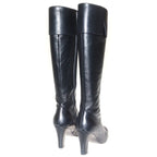 Chanel Coco Mark Side Zip All Leather Long Boots Black — view 3