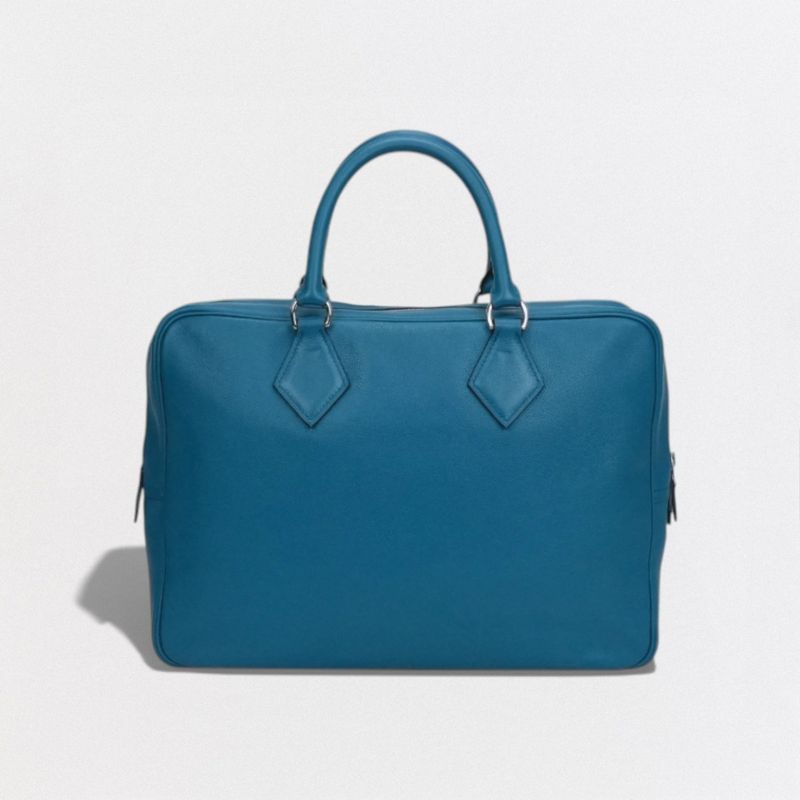 Hermes Plume Dock 38 Bag Business Briefcase Evercolor Blue — view 4