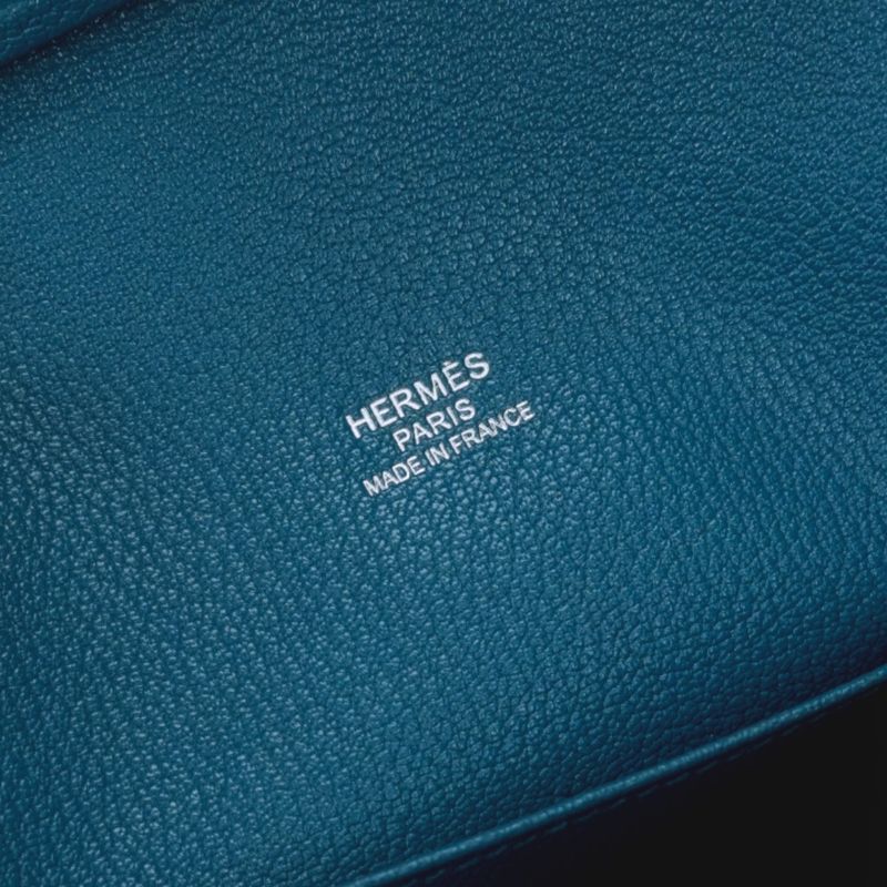 Hermes Plume Dock 38 Bag Business Briefcase Evercolor Blue — view 8
