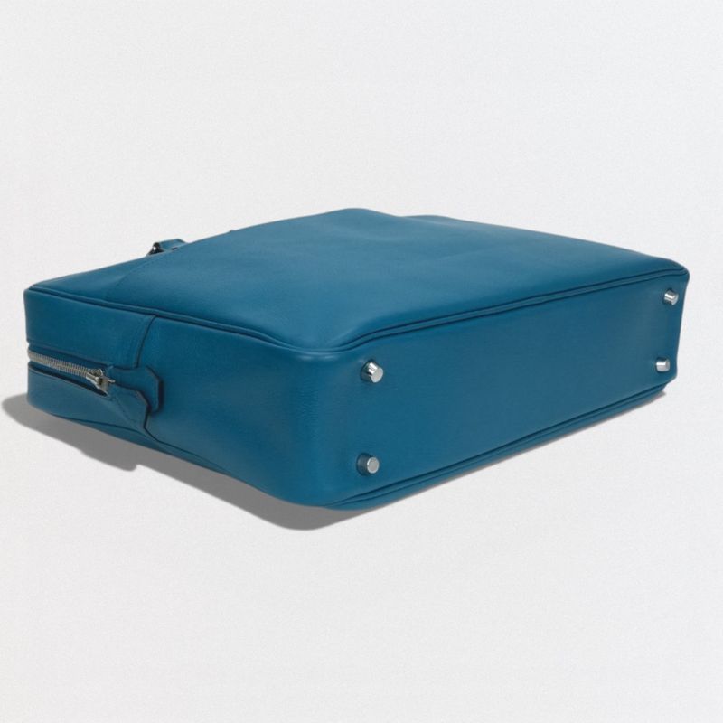 Hermes Plume Dock 38 Bag Business Briefcase Evercolor Blue — view 7