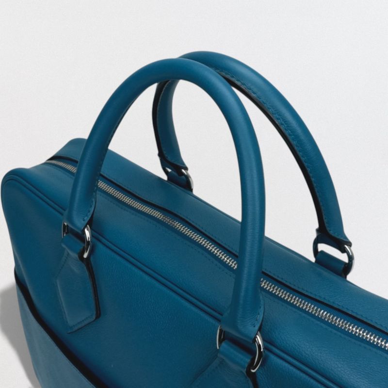 Hermes Plume Dock 38 Bag Business Briefcase Evercolor Blue — view 5
