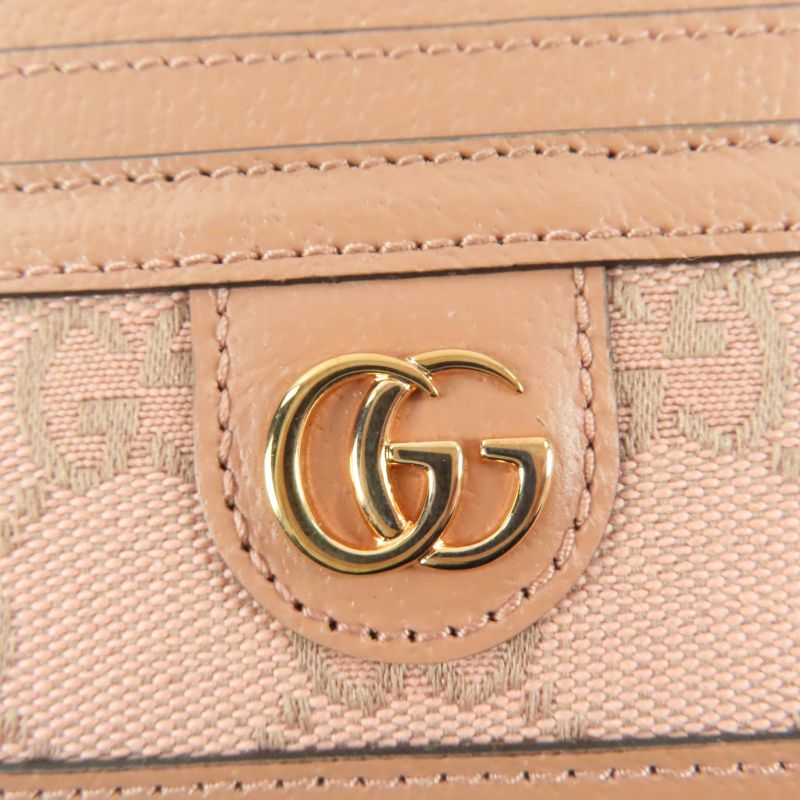 Gucci Leather GG Canvas Pattern Card Case Pass Pink Box Storage — view 7