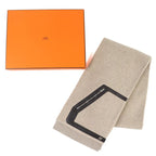 Hermes T Teddy Pocket Wool Cashmere Silver Hardware H Logo Shawl — view 2