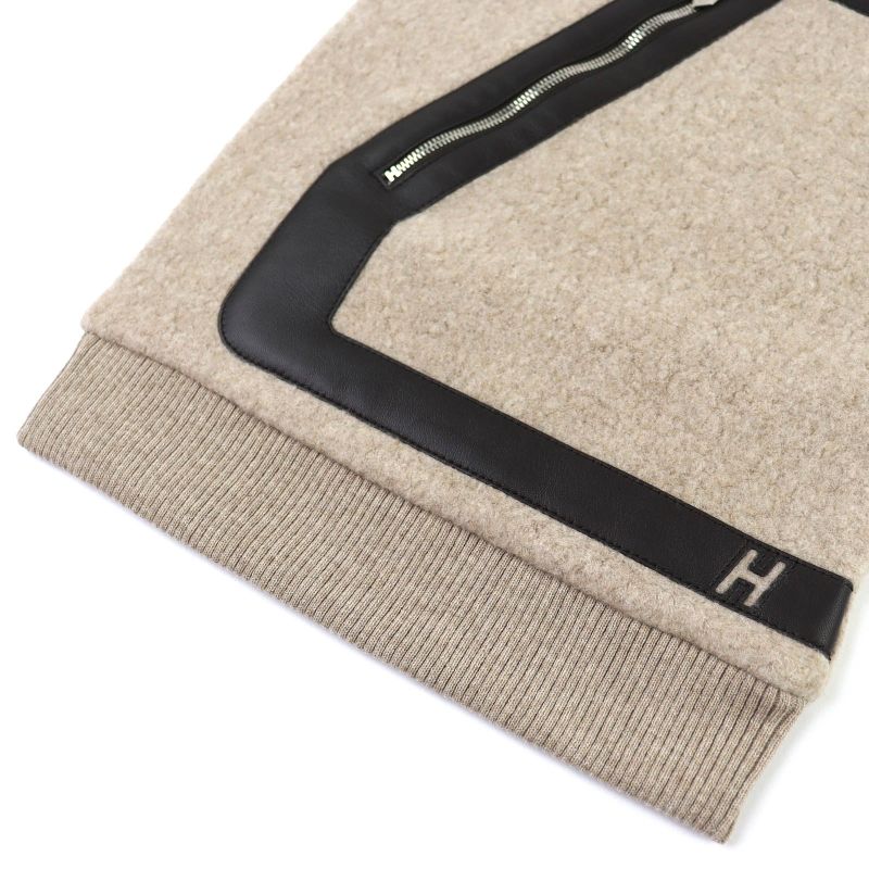 Hermes T Teddy Pocket Wool Cashmere Silver Hardware H Logo Shawl — view 6