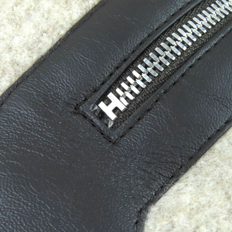Hermes T Teddy Pocket Wool Cashmere Silver Hardware H Logo Shawl — view 9