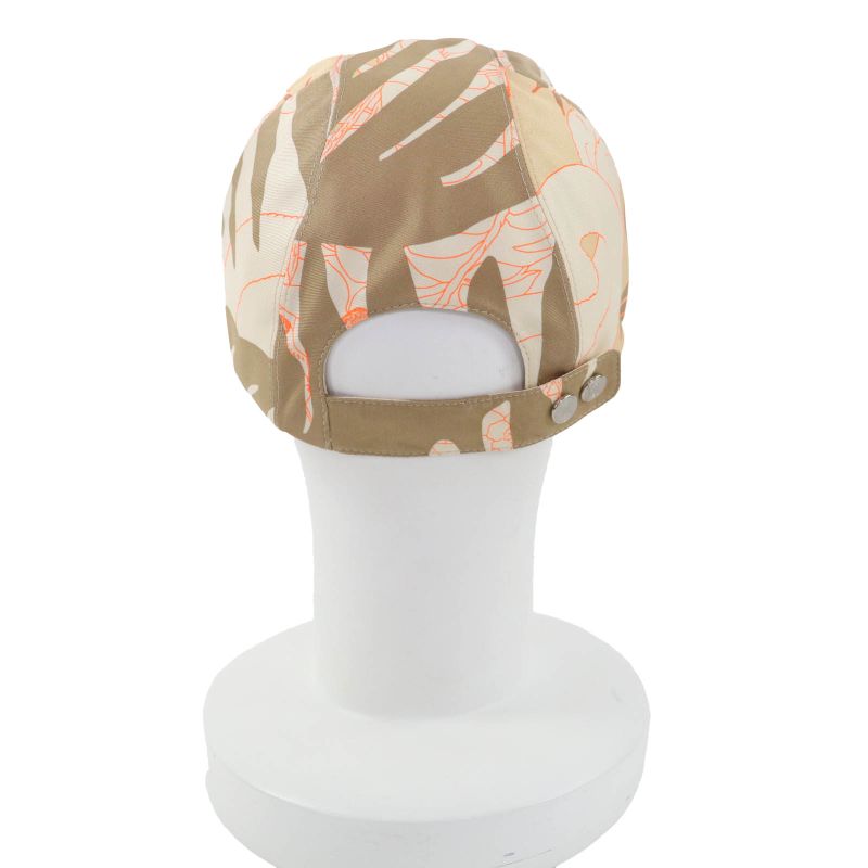 Hermes Davis Jungle Love 100% Silk Cap Hat With Serie Button Brown 59 — view 4