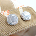 Hermes Davis Jungle Love 100% Silk Cap Hat With Serie Button Brown 59 — view 7
