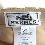 Hermes Davis Jungle Love 100% Silk Cap Hat With Serie Button Brown 59 — view 8