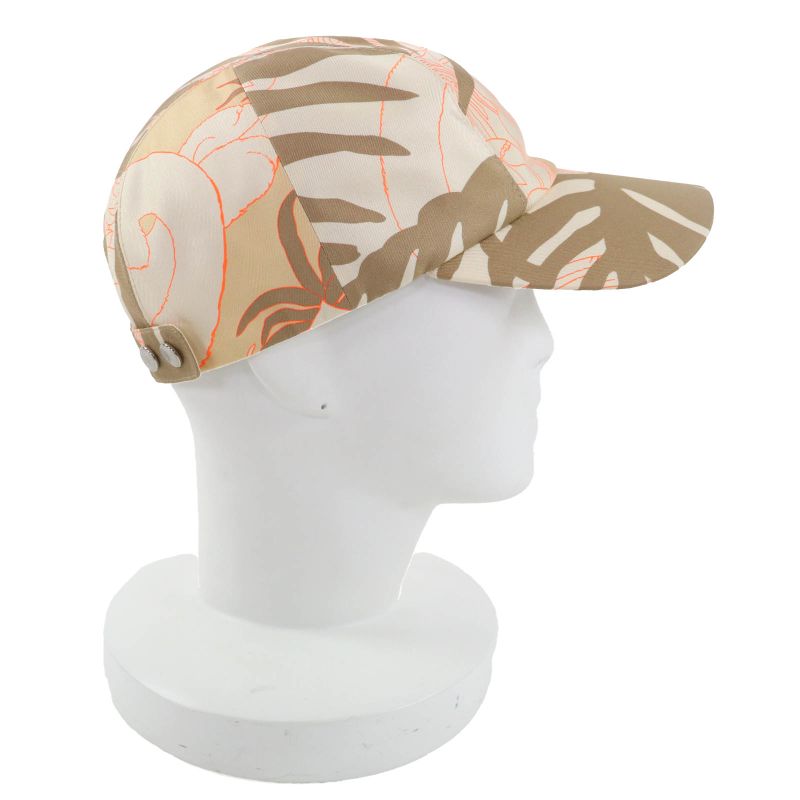 Hermes Davis Jungle Love 100% Silk Cap Hat With Serie Button Brown 59 — view 5