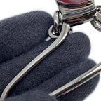 Gucci Key Holder Interlocking Dog Chain Metal Charm Black Red — view 5