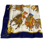 Hermes 90 LES Fetes DU ROI Soleil Celebration Of The Sun King Silk Scarf Navy — view 5