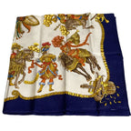 Hermes 90 LES Fetes DU ROI Soleil Celebration Of The Sun King Silk Scarf Navy — view 6