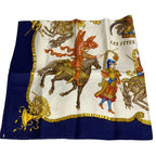 Hermes 90 LES Fetes DU ROI Soleil Celebration Of The Sun King Silk Scarf Navy — view 3