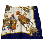 Hermes 90 LES Fetes DU ROI Soleil Celebration Of The Sun King Silk Scarf Navy — view 4