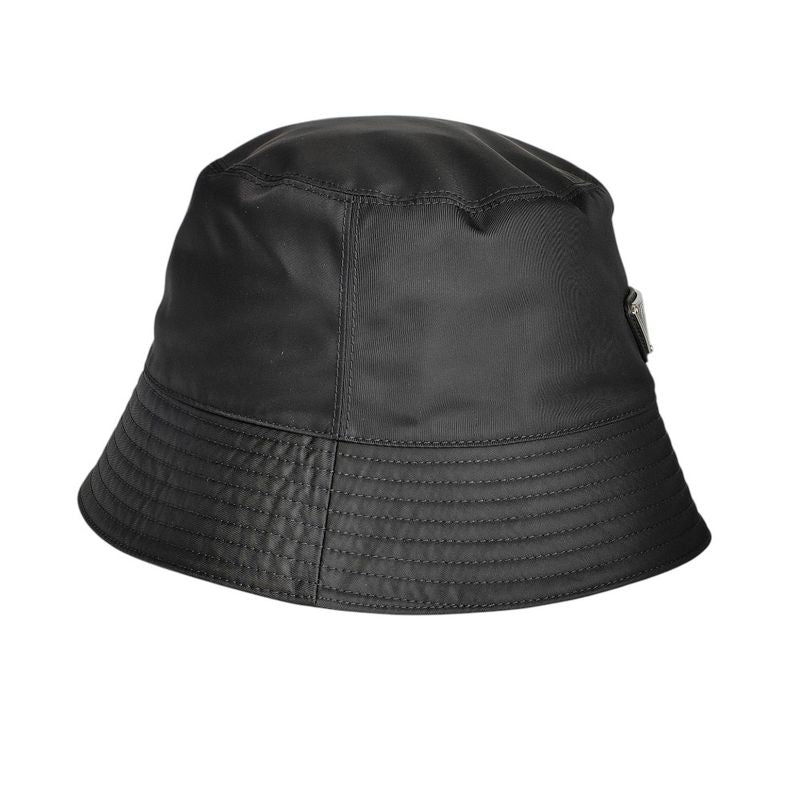 Prada 2022 Triangle Logo Renylon Bucket Hat 1 Hc137 Size S Black — view 3
