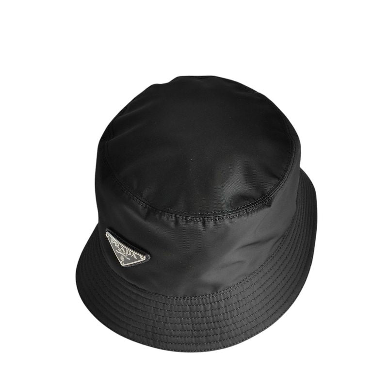 Prada 2022 Triangle Logo Renylon Bucket Hat 1 Hc137 Size S Black — view 5