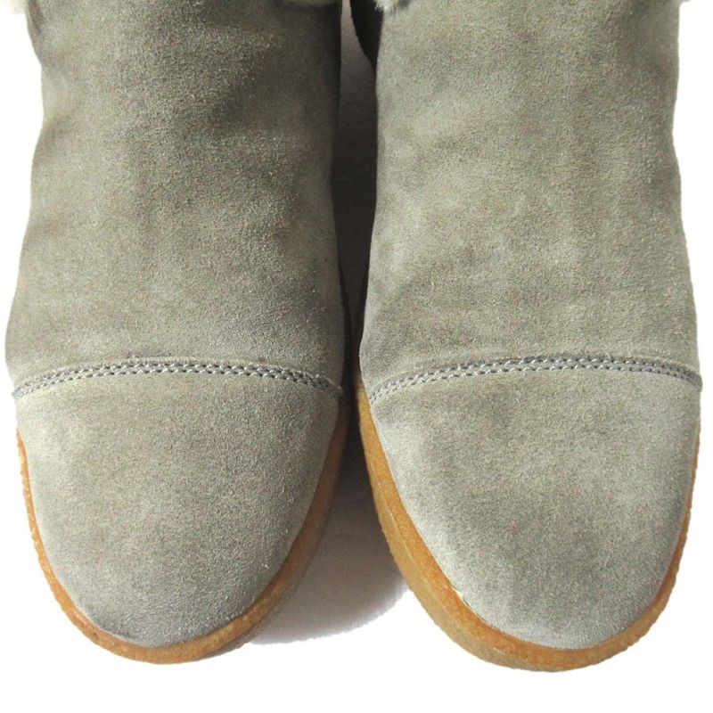 Chanel Sports Coco Mark Shearling Boots Size 36 Gray — view 6