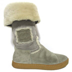 Chanel Sports Coco Mark Shearling Boots Size 36 Gray — view 3