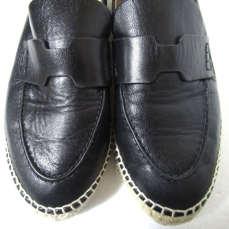 Hermes Trip Espadrilles Slip-on Shoes Size 37 Black — view 4