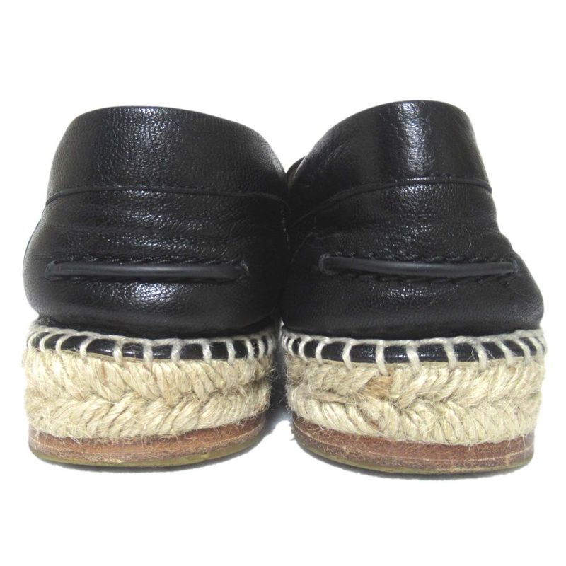 Hermes Trip Espadrilles Slip-on Shoes Size 37 Black — view 3