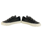 Prada Leather Velcro Sneakers Size 34.5 Black White — view 5