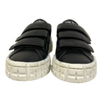 Prada Leather Velcro Sneakers Size 34.5 Black White — view 4