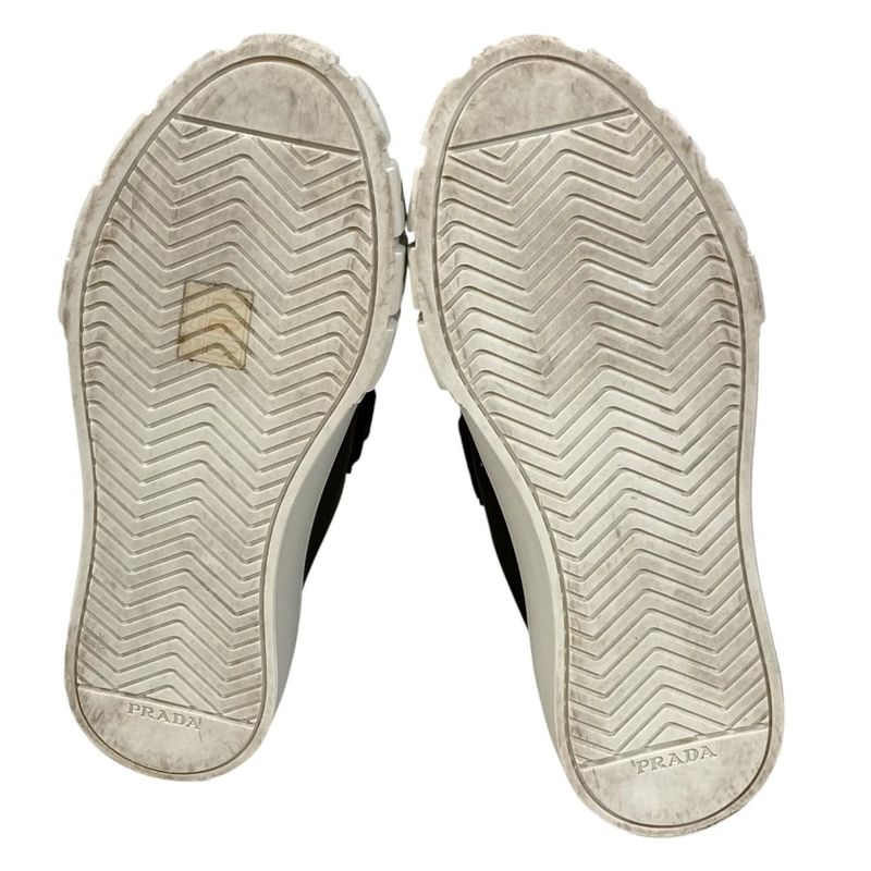 Prada Leather Velcro Sneakers Size 34.5 Black White — view 7