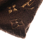 Louis Vuitton Echarpe Logomania Shine Wool Silk Fringe Scarf Brown Is0262 — view 6