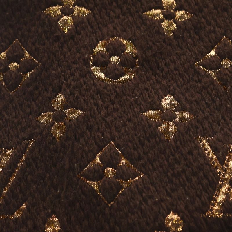 Louis Vuitton Echarpe Logomania Shine Wool Silk Fringe Scarf Brown Is0262 — view 2
